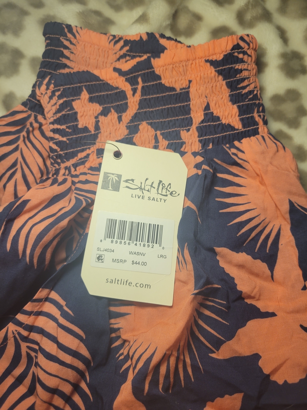 Salt Life Coral and Navy Tropical Maxi Skirt